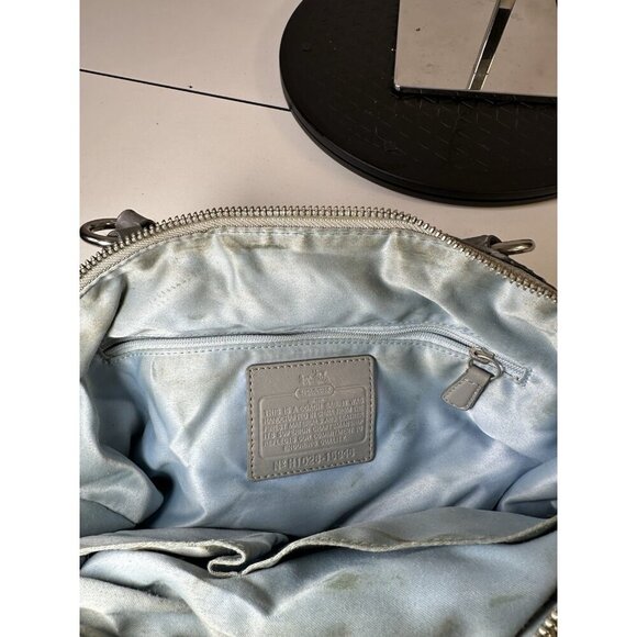 Coach Madison Sophia Blue Multicolored Sateen Satchel Bag 2010 Top Strap Charm - Picture 5 of 12